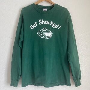 Vintage Get Shucked! Bunky's Seafood Grille Satellite Beach, FL long sleeve